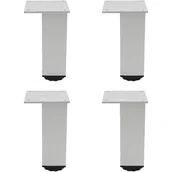Zawiasy, okucia i inne akcesoria - Nogi meblowe aluminiowe regulowane, zestaw 4 szt., do mebli, sof i stołów, srebrne, 10 cm (zakres regulacji 100-118 mm) - miniaturka - grafika 1