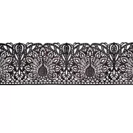 Dodatki do ciast w proszku - Koronka Na Tort 02 Czarna Z Masy Cukrowej - miniaturka - grafika 1