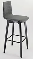 Taborety i hokery - Krzesło barowe Hoker LUKA SOFT W czarno-szary 55, 60, 65, 73 cm - miniaturka - grafika 1
