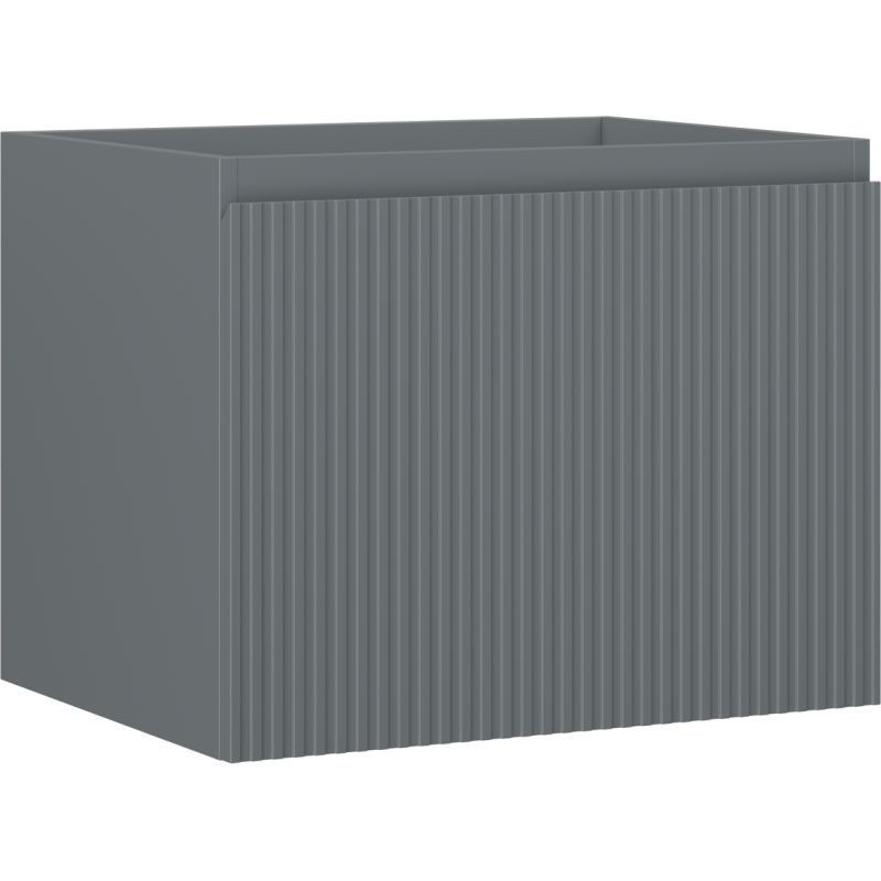 Mexen Rivel szafka łazienkowa podumywalkowa 60 cm, 1 szuflada, ryflowana , grafit mat - 91A20-06047-1-BF66