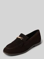 Półbuty damskie - Mokasyny skórzane z aplikacją model ‘Gimble’ - miniaturka - grafika 1