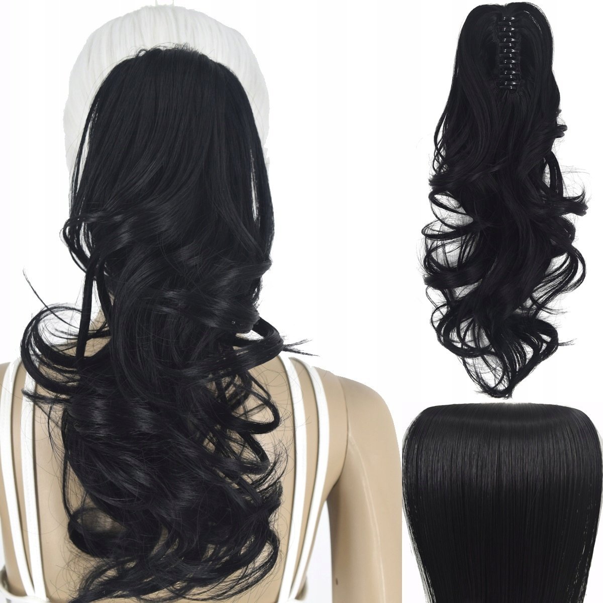 Włosy Syntetyczne Doczepiane Kucyk na Klipsie 35 cm Clip In Jak Naturalne