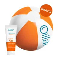 Balsamy i kremy do opalania - Oillan Sun, ochronna emulsja do twarzy i ciała, SPF 50, 100 ml + piłka plażowa gratis - miniaturka - grafika 1