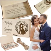 Skarbonki - Pudełko Koperta na pieniądze z IMIONAMI prezent na ślub wesele dla młodych - miniaturka - grafika 1