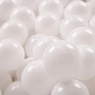 Zabawki do kąpieli - KiddyMoon Plastikowe piłeczki 7cm biały 50 Zabawka zestaw kulek - miniaturka - grafika 1