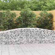 Ogrodzenia - VIDAXL Łukowaty kosz gabionowy, 400x50x60/80 cm, galwanizowane żelazo - miniaturka - grafika 1