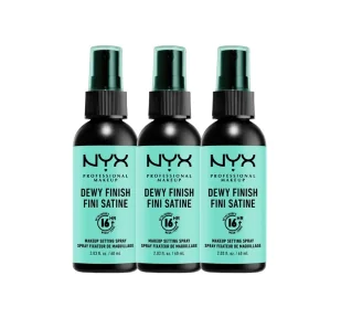 NYX Professional Makeup Dewy Finish zestaw utrwalaczy do makijażu w sprayu 3 x 60 ml - Utrwalacze do makijażu NYX Professional Makeup Dewy Finish zestaw utrwalaczy do makijażu w sprayu 3 x 60 ml - Utrwalacze do makijażu - miniaturka - grafika 1