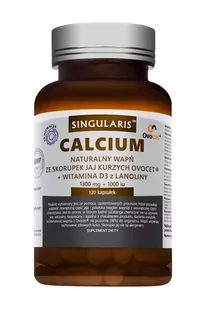 Singularis Calcium naturalny wapń ze skorupek jaj kurzych + witamina D3 z lanoliny, suplement diety, 120 kapsułek - Witaminy i minerały - miniaturka - grafika 1