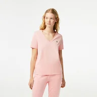 Koszulki i topy damskie - Damska Koszulka z krótkim rękawem LACOSTE T-SHIRTS TF8392.KF9 – Różowy - miniaturka - grafika 1