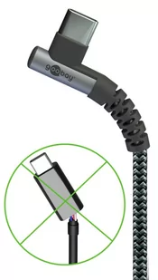 Kabel USB-C - USB-A 2.0 Goobay KĄTOWY TEXTIL 2m - Kable - miniaturka - grafika 4