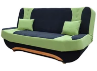 Sofy i kanapy - nabbi Sofa rozkładana ze schowkiem Ella II - czarno-zielona - miniaturka - grafika 1