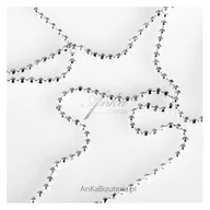 Łańcuszki - ankabizuteria.pl Łańcuszek srebrny rodowany kulka diamentowana 42 cm - miniaturka - grafika 1