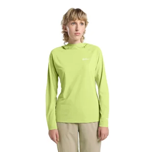 Damska bluza z kapturem Jack Wolfskin PRELIGHT SWIFT HOODY W cool matcha - XS - Bluzy damskie - miniaturka - grafika 1