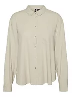 Bluzki damskie - VERO MODA Damska koszulka Vmjesmilo Ls WVN Ga Noos bluzka, Silver Lining, L - miniaturka - grafika 1