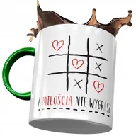 Kubki - Kubek Zielony Śmieszny Z Miłością Nie Wygrasz z Nadrukiem ze Zdjęciem + Opakowanie na prezent (wzór 01) - miniaturka - grafika 1