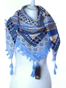Apaszki i szaliki damskie - DAMSKA WZORZYSTA CHUSTA APASZKA ETNO Z FRĘDZLAMI - miniaturka - grafika 1