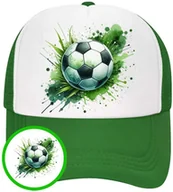 Czapki i chusty sportowe męskie - Czapka z Daszkiem Piłka Nożna Zielona z Nadrukiem Na Lato Siatka Bejsbolówka - miniaturka - grafika 1