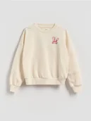 Bluzy dla dziewczynek - Reserved - Bluza z drobnym nadrukiem - złamana biel - miniaturka - grafika 1