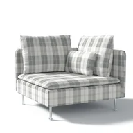 Pokrowce na meble - Dekoria pl pl Pokrowiec na sekcję narożną Söderhamn krata szaro-biała 99 x 99 x 83 cm Edinburgh 1008-115-79 - miniaturka - grafika 1