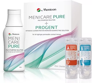 Menicon, Pure, Zestaw podróżny z progentem, 70 ml - Płyny do soczewek kontaktowych - miniaturka - grafika 1