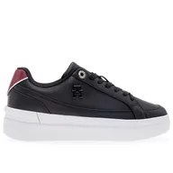 Buty sportowe damskie - Buty Tommy Hilfiger Elevated Court Sneaker FW0FW07568-BDS - czarne - miniaturka - grafika 1