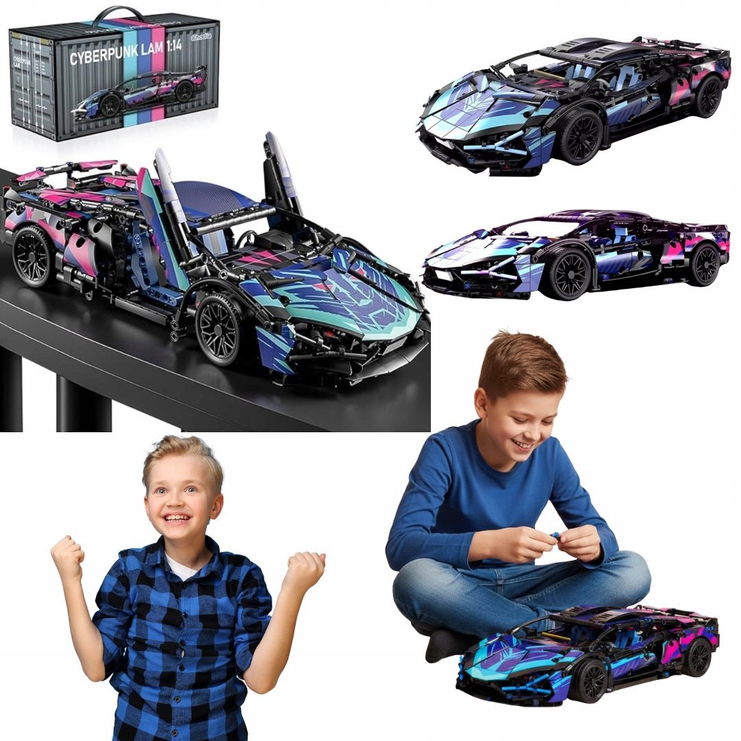KLOCKI KONSTRUKCYJNE DLA DZIECI LAMBORGHINI SAMOCHOD SPORTOWY WYSCIGOWY XXL