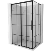 Kabiny prysznicowe - Mexen Rox L kabina prysznicowa rozsuwana lewa 115 x 75 cm, czarna kratka , czarna - 8C2L-115-075-70-77-L - miniaturka - grafika 1