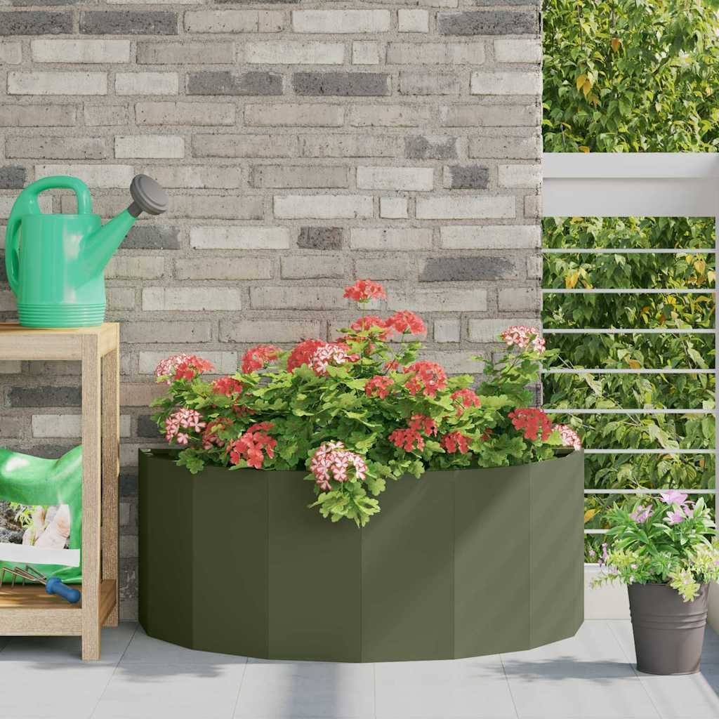 vidaXL Donica Zielony oliwkowy 90 x 45 x 35 cm Stal