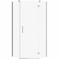 Kabiny prysznicowe - Cersanit S160-013 KABINA PRYSZNICOWA PIĘCIOKĄTNA JOTA 90X90X195 PRAWA SZKłO TRANS - miniaturka - grafika 1