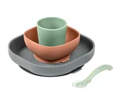 Zestawy naczyń dla dzieci - Beaba 913543BB - Zestaw obiadowy dla dzieci Mineral 4 szt. - miniaturka - grafika 1