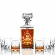 Karafki - KARAFKA 6 SZKLANEK DO WHISKY PREZENT DZIEŃ DZIADKA - miniaturka - grafika 1