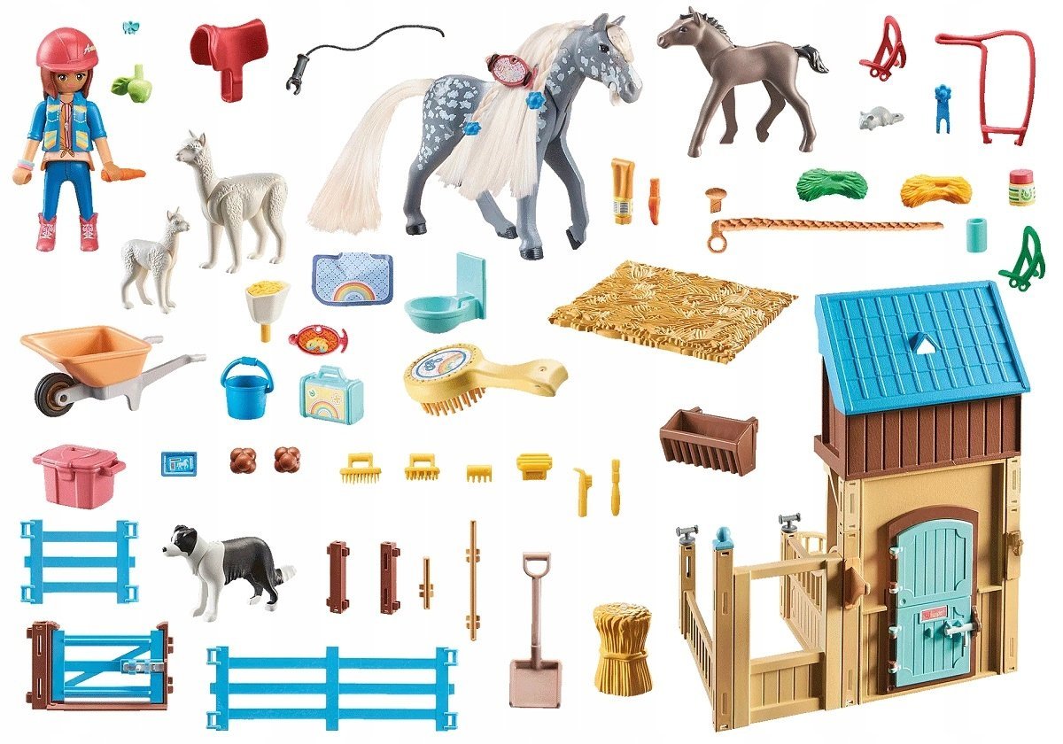 KLOCKI PLAYMOBIL AMELIA I WHISPER HORSES OF WATERFALL MINI STAJNIA DLA KONI