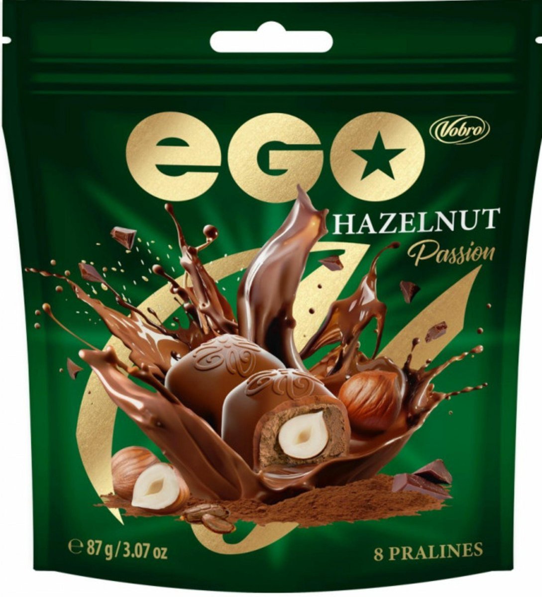 VOBRO BOMBONIERKA EGO 87G PRALINY HAZELNUT PASSION
