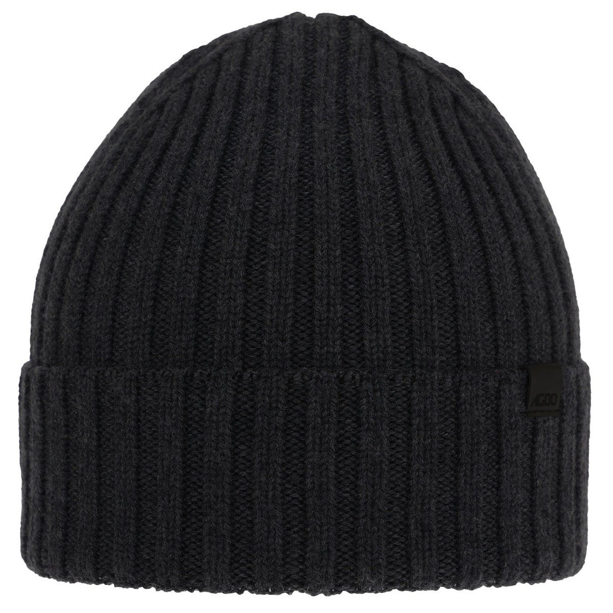 Czapka Zimowa Męska 100% Wełna Extrafine Merino Agbo Nathan - Ciemnoszarna
