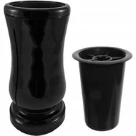 Wazony i flakony - Wazon nagrobkowy mrozoodporny czarny ciężki wazon nagrobny z nacięciem - miniaturka - grafika 1