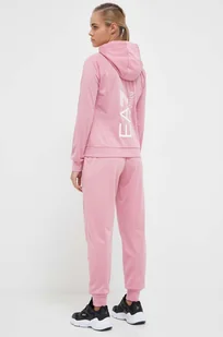 EA7 Emporio Armani dres damski kolor różowy - Dresy damskie - miniaturka - grafika 1