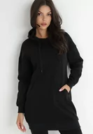 Bluzy damskie - Czarna Bluza Długa z Kapturem Nilalra - miniaturka - grafika 1