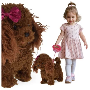 PIES INTERAKTYWNY PIESEK NA SMYCZY CHODZI SZCZEKA ZABAWKA MASKOTKA - Maskotki i pluszaki - miniaturka - grafika 1