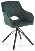 Krzesła - Tapicerowane zielone welurowe obrotowe krzesło P0-G47 - miniaturka - grafika 1