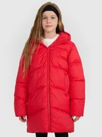 Kurtki i płaszcze dla dziewczynek - 4F Płaszcz puchowy z wypełnieniem syntetycznym dziewczęcy - czerwony 122 (6-7 lat) - miniaturka - grafika 1