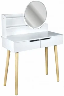 Biała toaletka z okrągłym lustrem T7-H13 - Toaletki - miniaturka - grafika 1