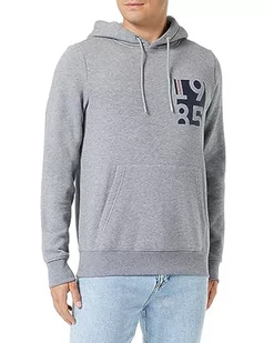 Tommy Hilfiger Męska bluza z kapturem z nadrukiem klatki piersiowej, Średni szary wrzos, M - Bluzy męskie - miniaturka - grafika 1