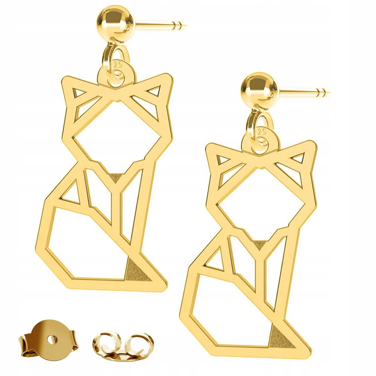 Kolczyki złote Kot Kotek Zwierzę 925