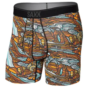 Bokserki męskie trekkingowe / sportowe z rozporkiem SAXX QUEST Boxer Brief Fly rzeźbiony krajobraz - Majtki męskie - miniaturka - grafika 1
