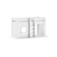 Łóżka dla dzieci i młodzieży - Białe podwyższone łóżko dziecięce z litego drewna sosnowego 90x200 cm RENO – Vipack - miniaturka - grafika 1