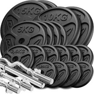 Marbo Sport Zestaw gryfów wzmocnionych i obciążeń slim 113 kg - Marbo Sport MW-113KG-SLIM - Gryfy - miniaturka - grafika 1