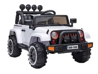Pojazdy elektryczne dla dzieci - Super-Toys MEGA JEEP FULLTIME NAPĘD 4X4 1X12V WOLNY START MIĘKKIE KOŁA FUNKCJA BUJANIAEXCLUSIVE/7588 BRD-7588-BIAŁY - miniaturka - grafika 1