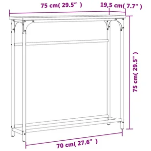 Stolik konsolowy, czarny, 75x19,5x75 cm Lumarko! - Konsole i sekretarzyki - miniaturka - grafika 10