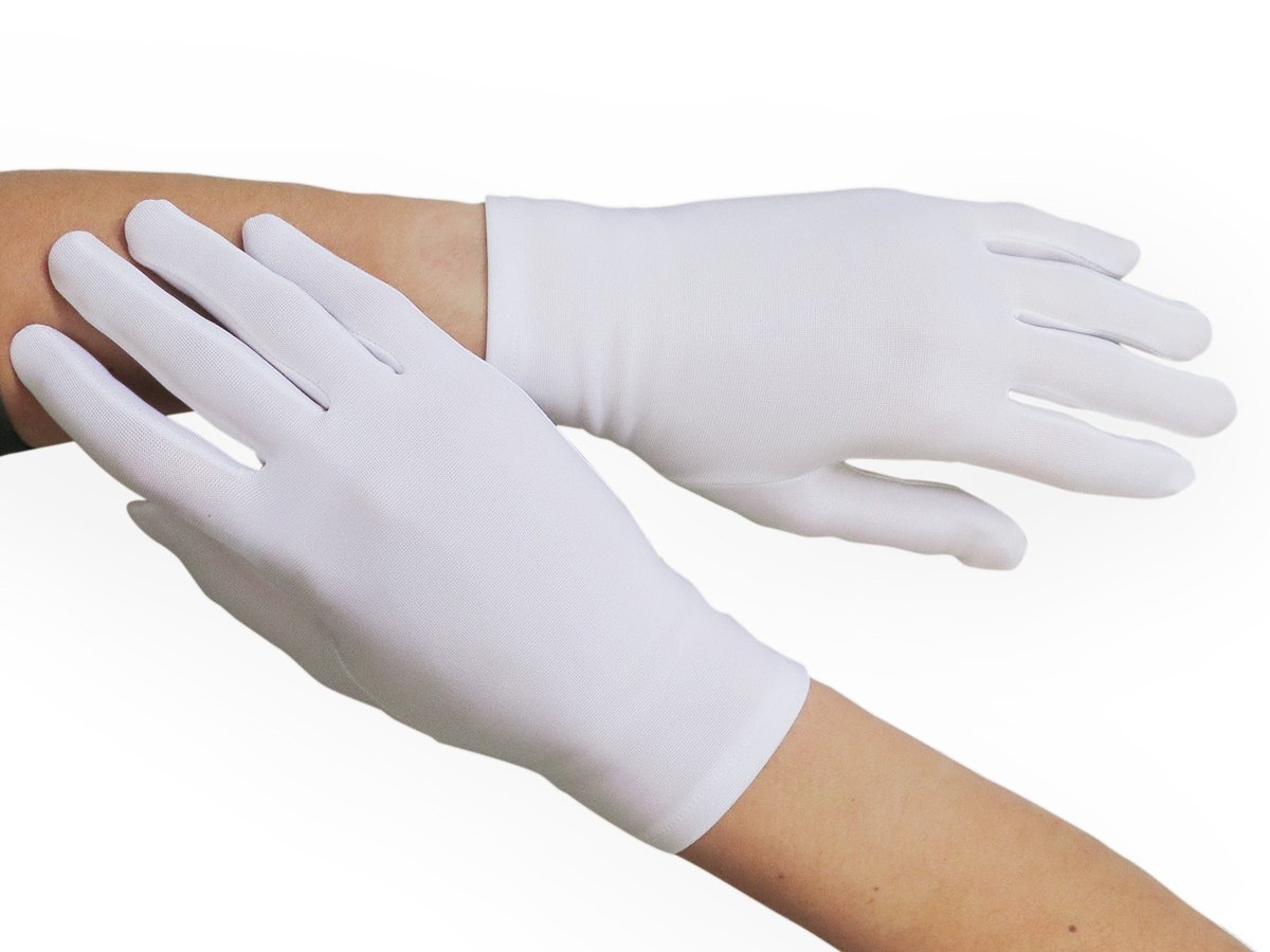 Białe gładkie rękawiczki męskie do sztandaru / munduru R2 r. L