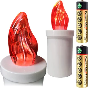 Wkłady LED na baterie R6 do zniczy znicz wkładów wkład elektryczne czerwone - Lampiony i znicze - miniaturka - grafika 1